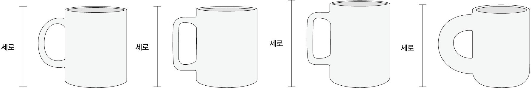 베이직 화이트 머그 크기