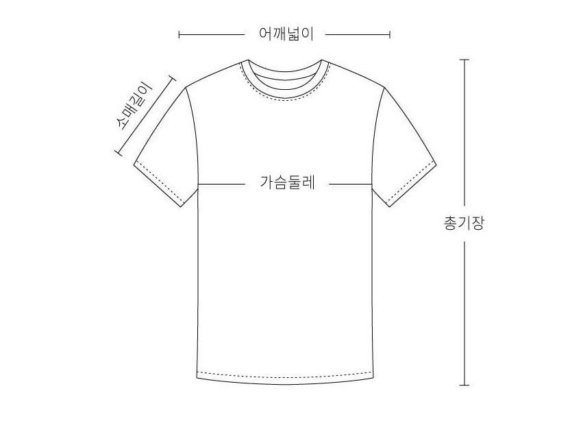글리머 드라이 라운드 티셔츠 기능성 크기