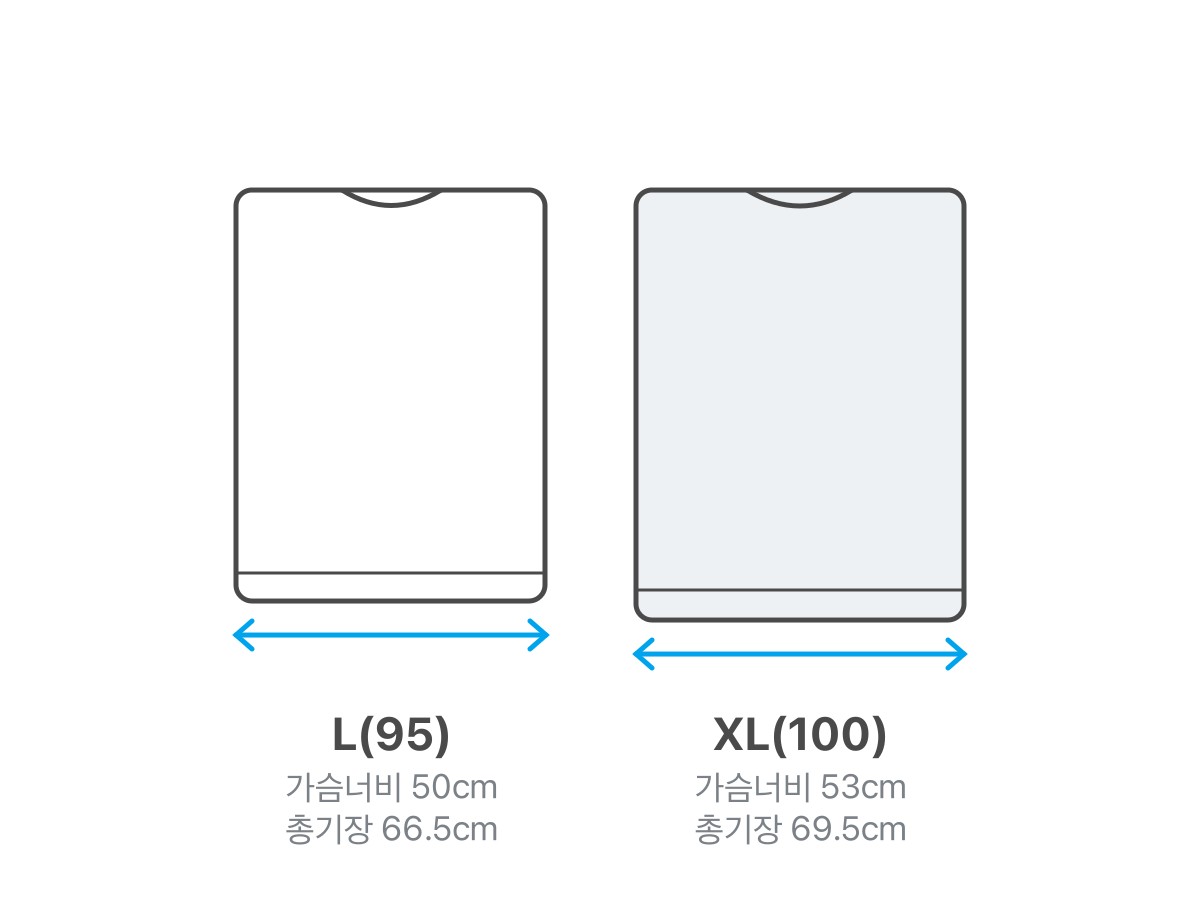 한 치수 크게 권장